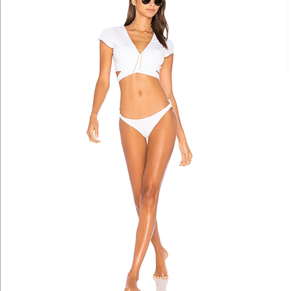 Vitamin A White Ecolux Ballerina Wrap Bikini Top